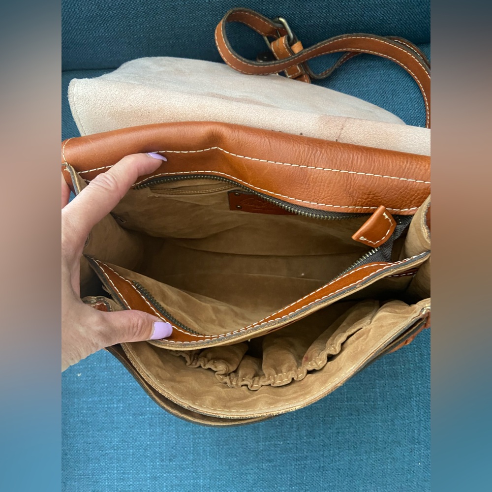 Vintage Patricia Nash Honey Brown Leather Saddle Shoulder/Crossbody Purse Bag - Picture 15 of 16